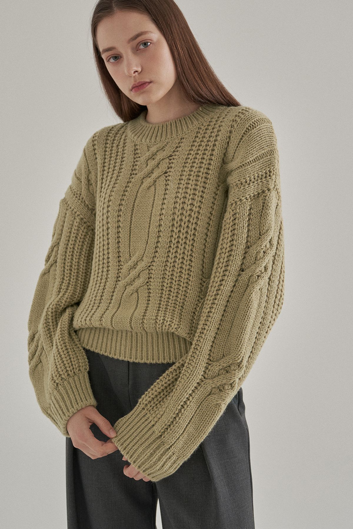 더페니(THE PENNY) WOOL CABLE KNIT