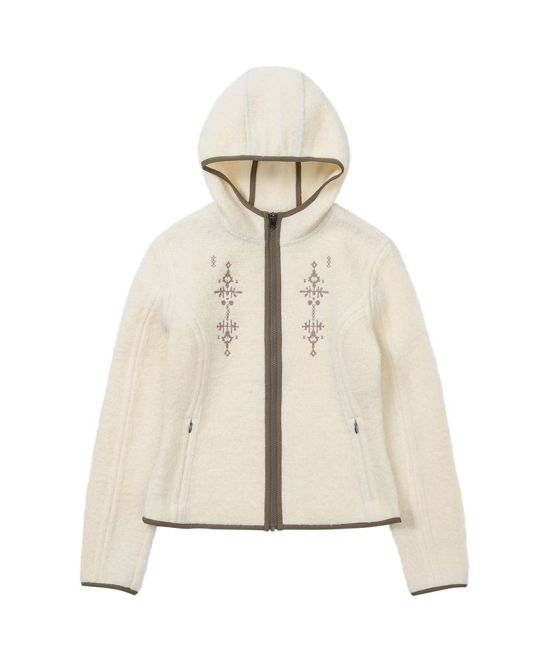 Embroidered Wool Jacket Ivory
