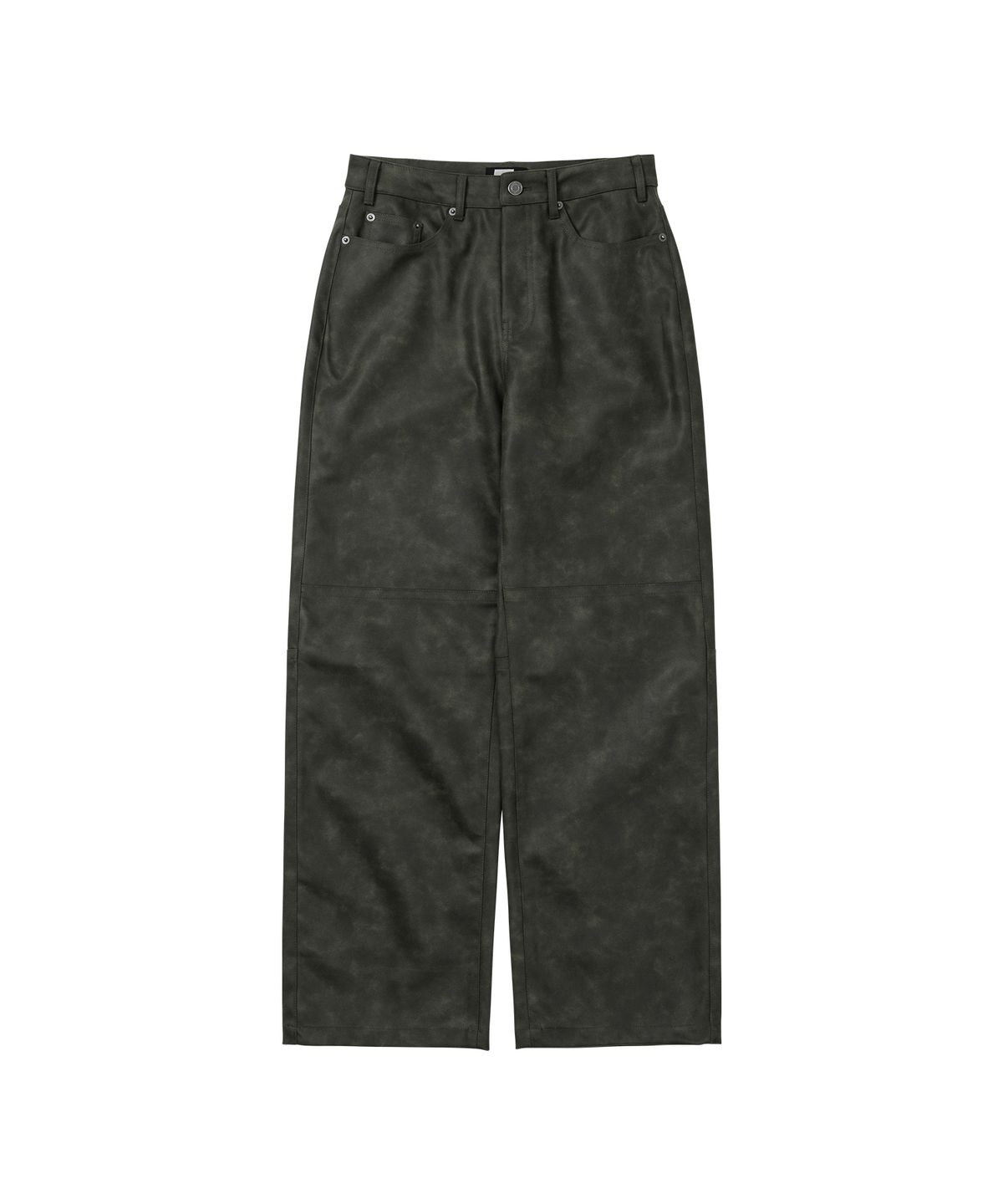 웰빙익스프레스(WELLBEING EXPRESS) Washed Vegan Leather Pants Khaki