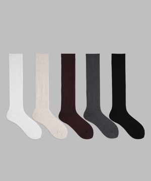 [5PACK] 여성 베이직 무지 니삭스 5color