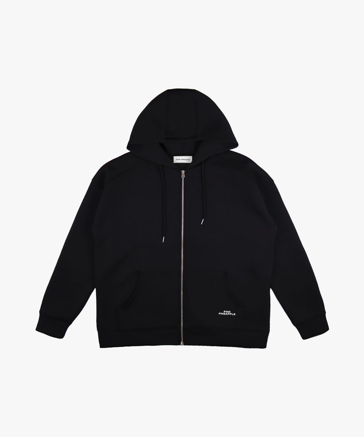 핑크파인애플(PINK PINEAPPLE) BOXY HOODIE ZIP-UP_BLACK