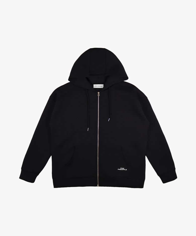 BOXY HOODIE ZIP-UP_BLACK