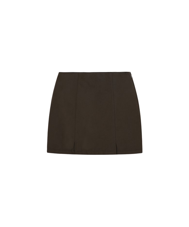 Padded Mini Skirt Brown