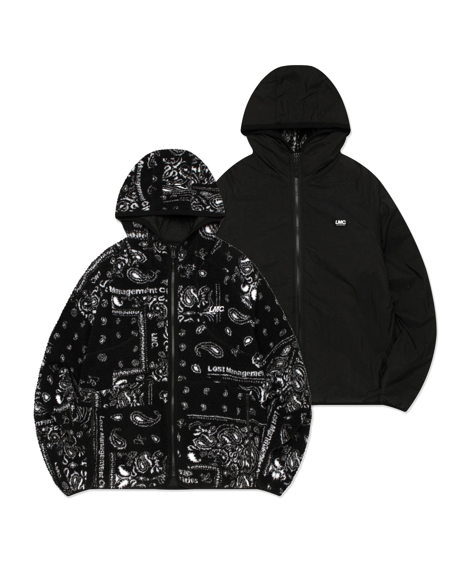 ☆人気☆【LMC】☆ITALIC JQD BOA FLEECE RVSB HOODED JACKE.T☆ MUSINSA | LMC ITALIC JQD BOA FLEECE RVSB HOODED JACKET black
