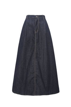 707 논페이드 크롭 데님 롱스커트