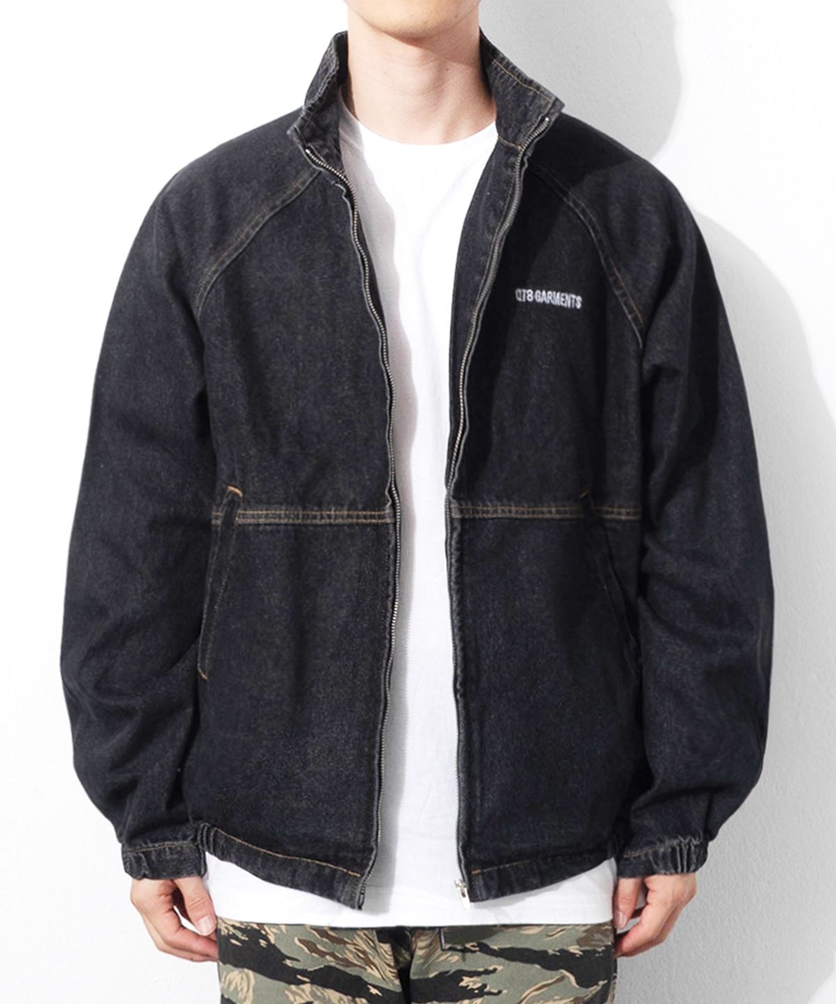 큐티에잇 가먼츠(QT8 GARMENTS) BN Denim Raglan Jacket (Black)