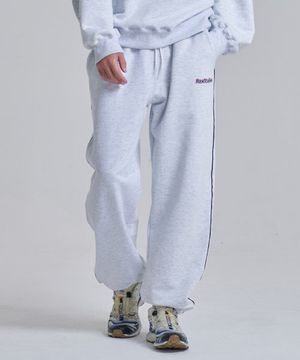 파이핑 라인 스웨트 팬츠 (화이트 그레이)