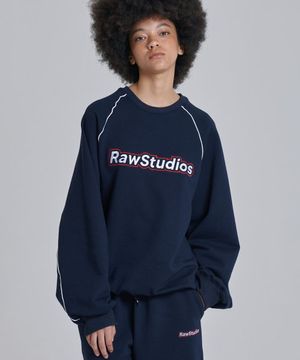 파이핑 라인 스웨트 크루넥 (네이비)