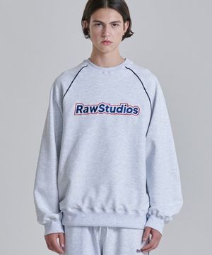 파이핑 라인 스웨트 크루넥 (화이트 그레이)