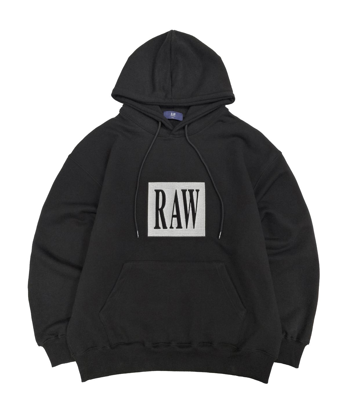 로우랩(RAW LAB) 로우 박스로고 후드티 (블랙)