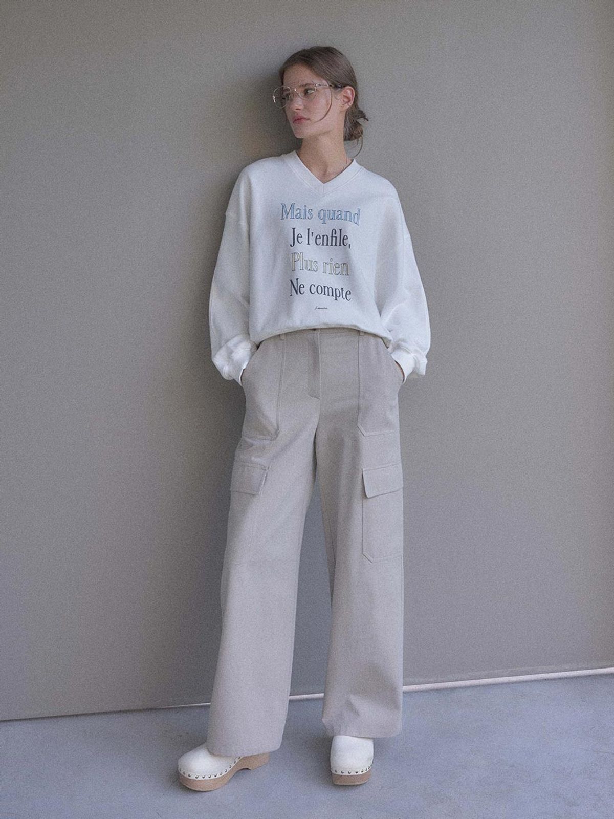 루에브르(LOEUVRE) Bio Cotton Wide Cargo Pants SW3AL343-91