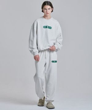 R 크랙 로고 스웨트 팬츠 (오트밀)