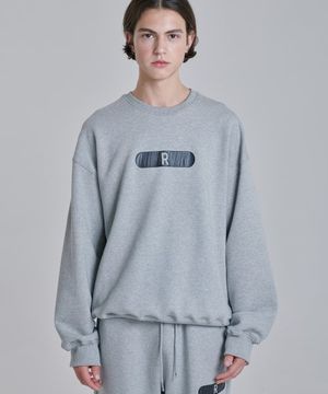 R 크랙 로고 스웨트 크루넥 (그레이)