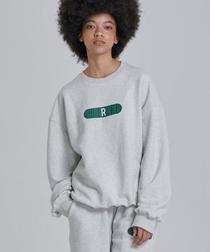 R 크랙 로고 스웨트 크루넥 (오트밀)