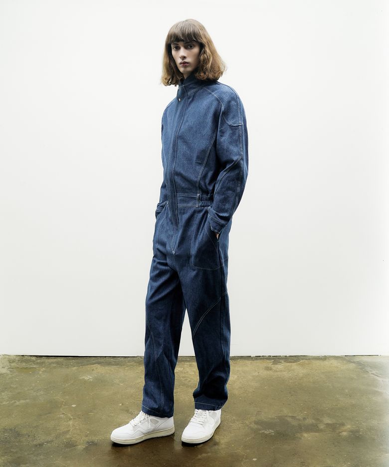하이넥 데님 점프수트(UNISEX)_UTP-SJ11