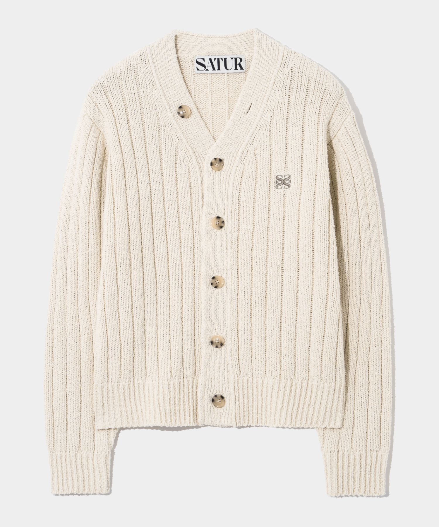 MUSINSA | SATUR (W) Faro oversized boucle cardigan lucent ivory