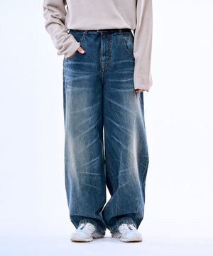 PLG 벌룬 와이드 데님 팬츠