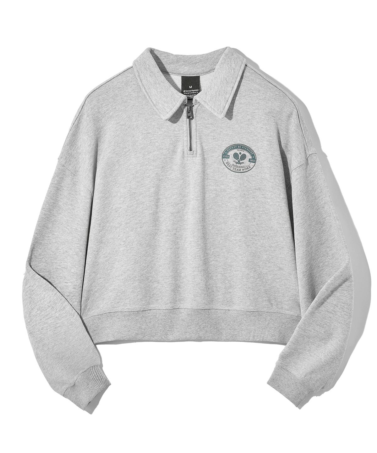 그루브라임(GROOVE RHYME) (W) BEST TEAM WORK TENNIS CROP SWEATSHIRT (MELANGE GREY) [LRSFCTM766M]