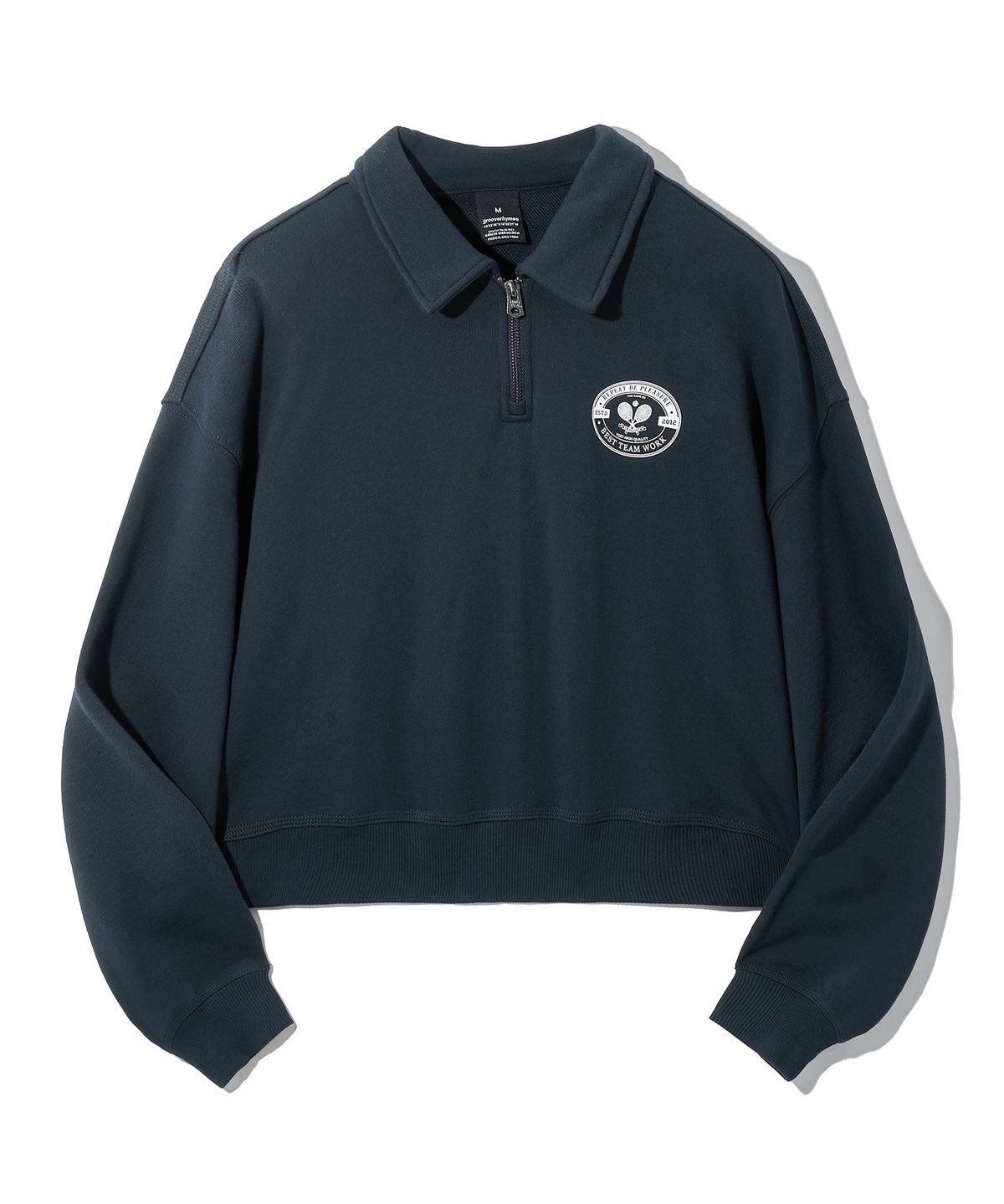 그루브라임(GROOVE RHYME) (W) BEST TEAM WORK TENNIS CROP SWEATSHIRT (NAVY) [LRSFCTM766M]