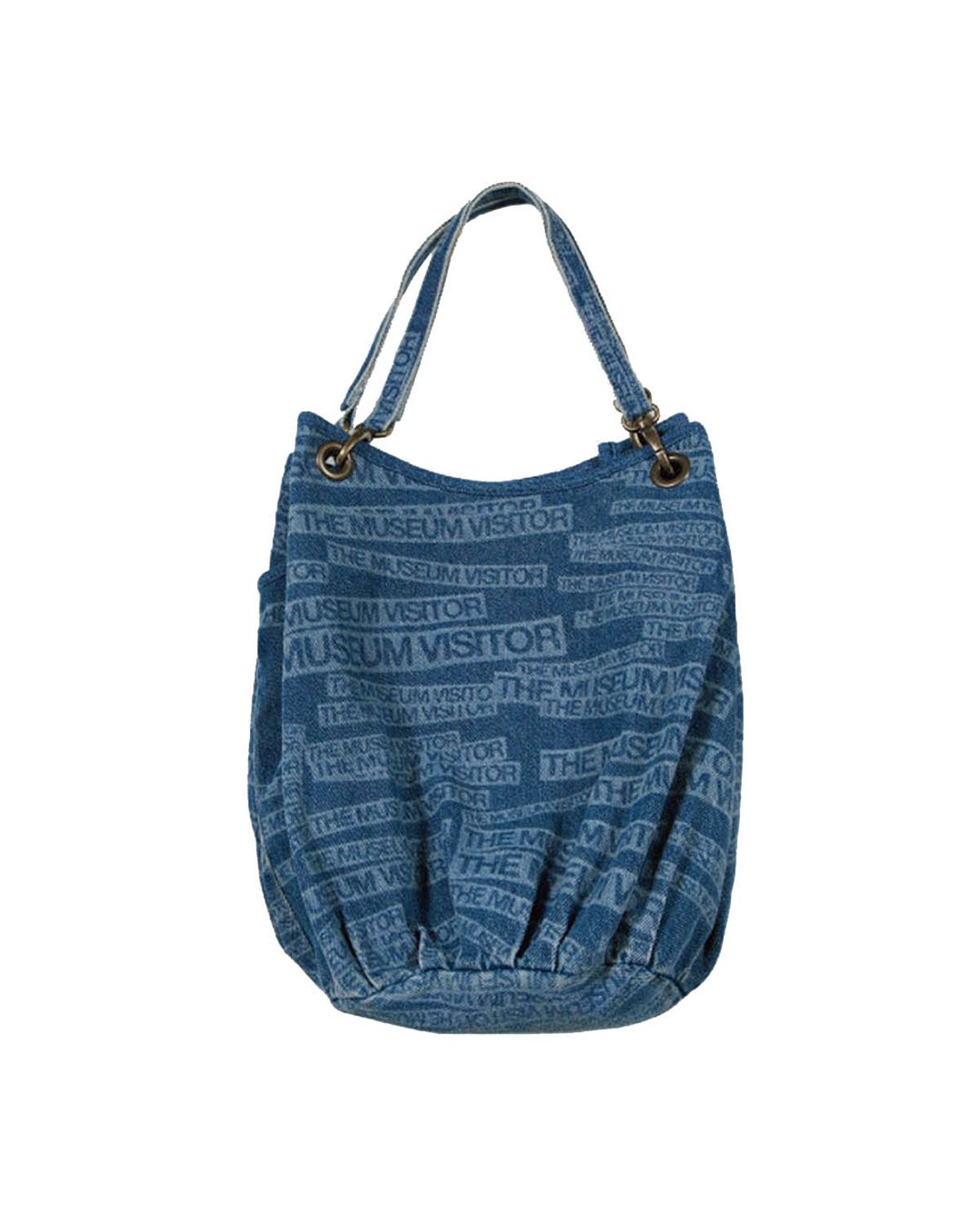 더뮤지엄비지터(THEMUSEUMVISITOR) THE MUSEUM VISITOR LOGO PRINTED TOTEBAG (WASHED BLUE)