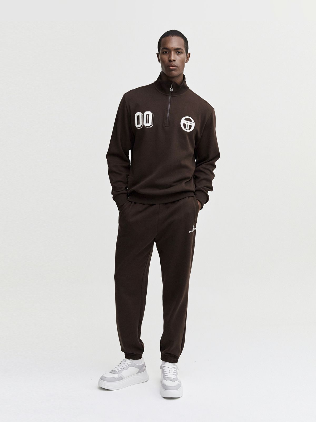 세르지오 타키니(SERGIO TACCHINI) M 프레피 하프집 (D.Brown)