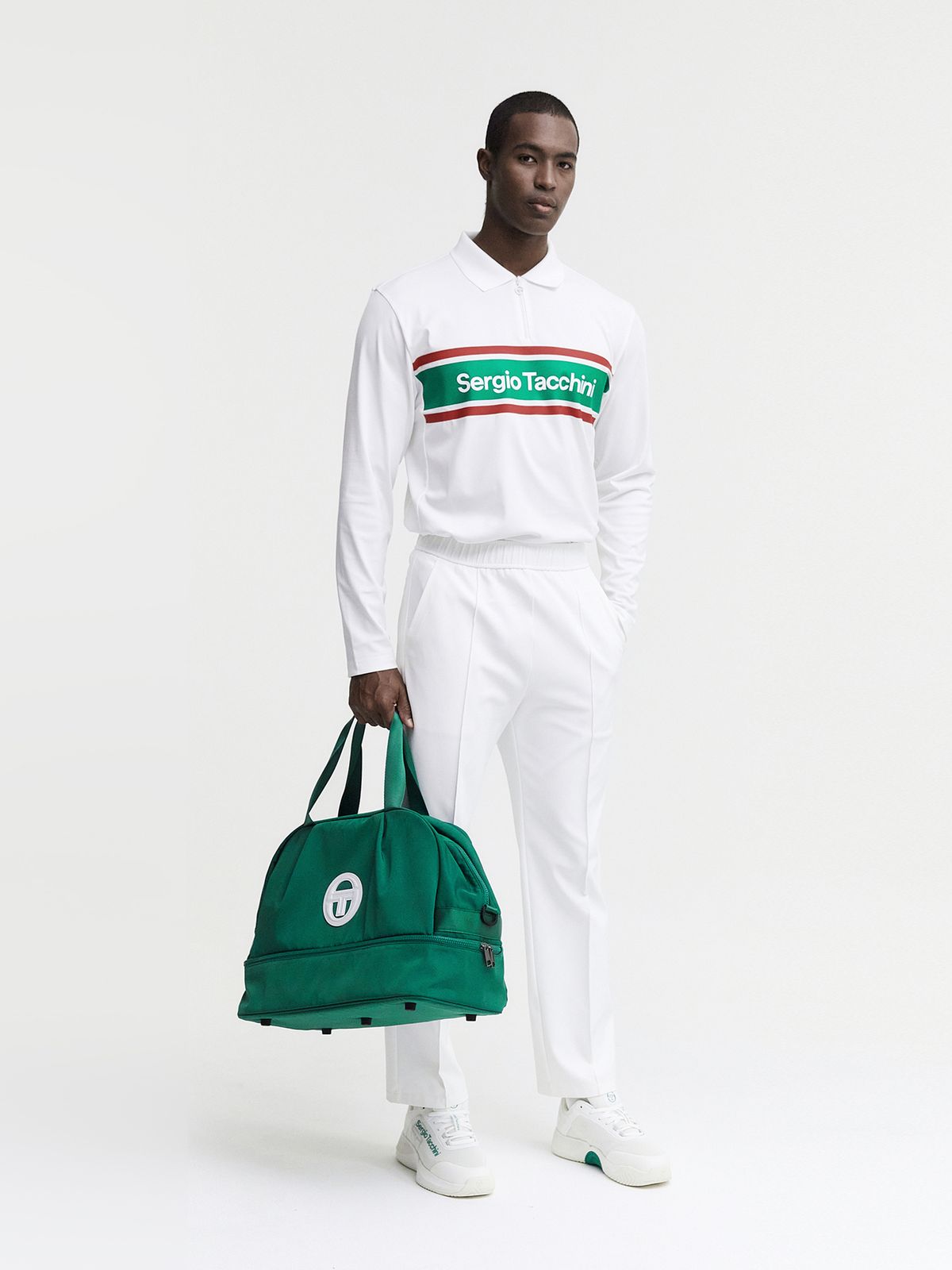 세르지오 타키니(SERGIO TACCHINI) M 플래그 폴로 셔츠 (White)