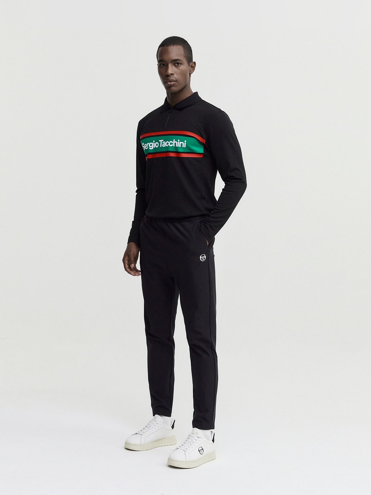 세르지오 타키니(SERGIO TACCHINI) M 플래그 폴로 셔츠 (Black)