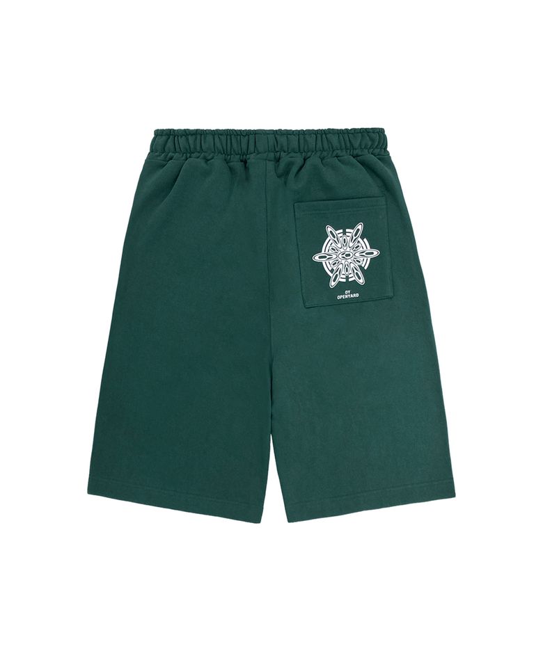 SYMBOL PATTERN BERMUDA PANTS-GREEN