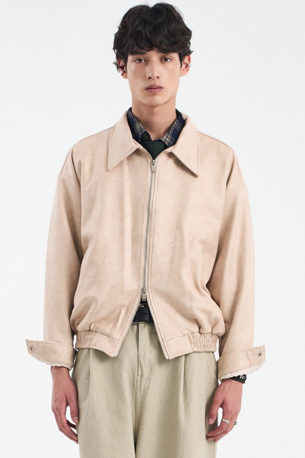 MUSINSA公式 | BLACK MOMENT Vegan suede overfit minimal incision