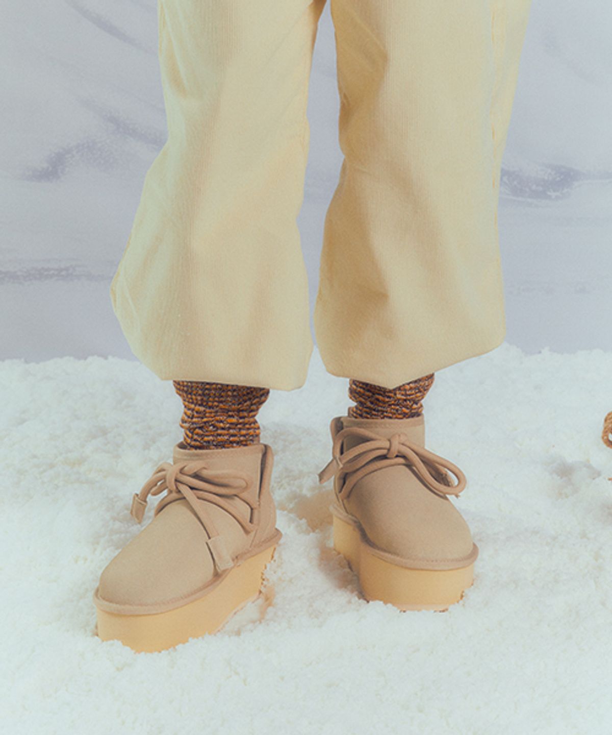 플러피시트러스(FLCT) Fuzzy Ribbon Platform Boots (3color)
