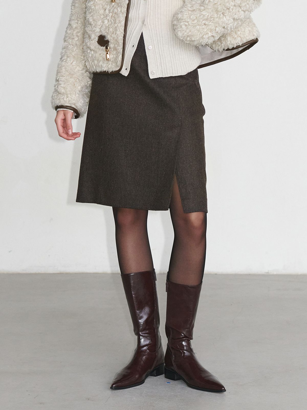 루에브르(LOEUVRE) Classic Midi-length Skirt SW3AS307-93