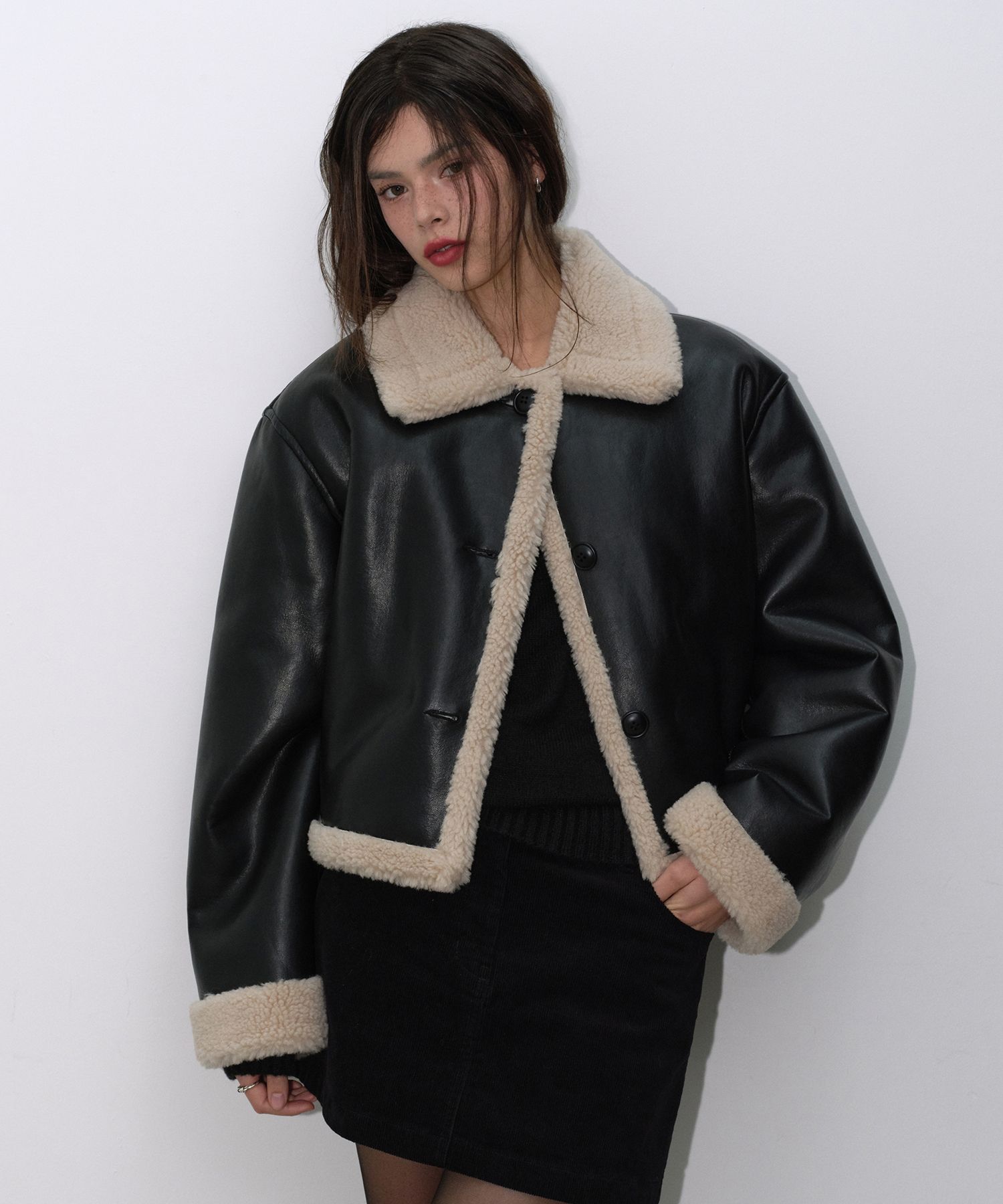 Musinsa ムシンサ　Noirnine ヌアールナイン　ファージャケット MUSINSA | MUSINSA STANDARD WOMAN Women's Synthetic Leather