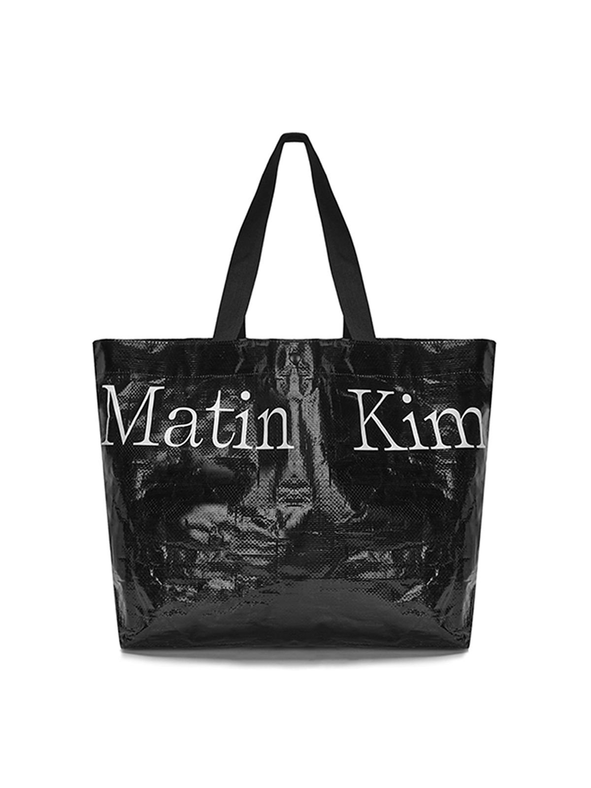 마뗑킴(MATIN KIM) MATIN TARPAULIN SHOPPER BAG IN BLACK