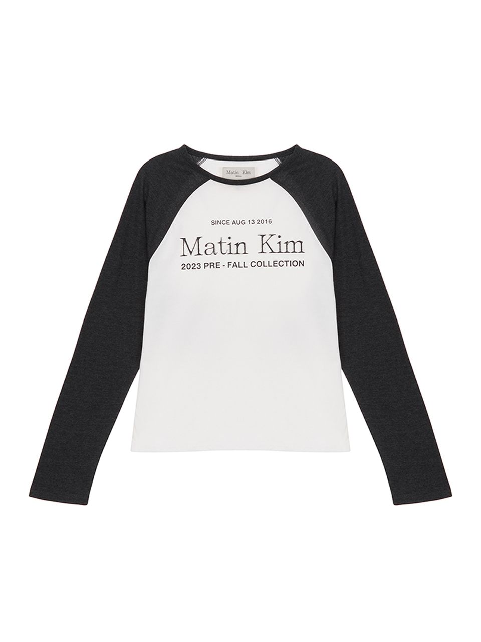 MUSINSA公式 | MATIN KIM MATIN LETTERING RAGLAN TOP_CHARCOAL