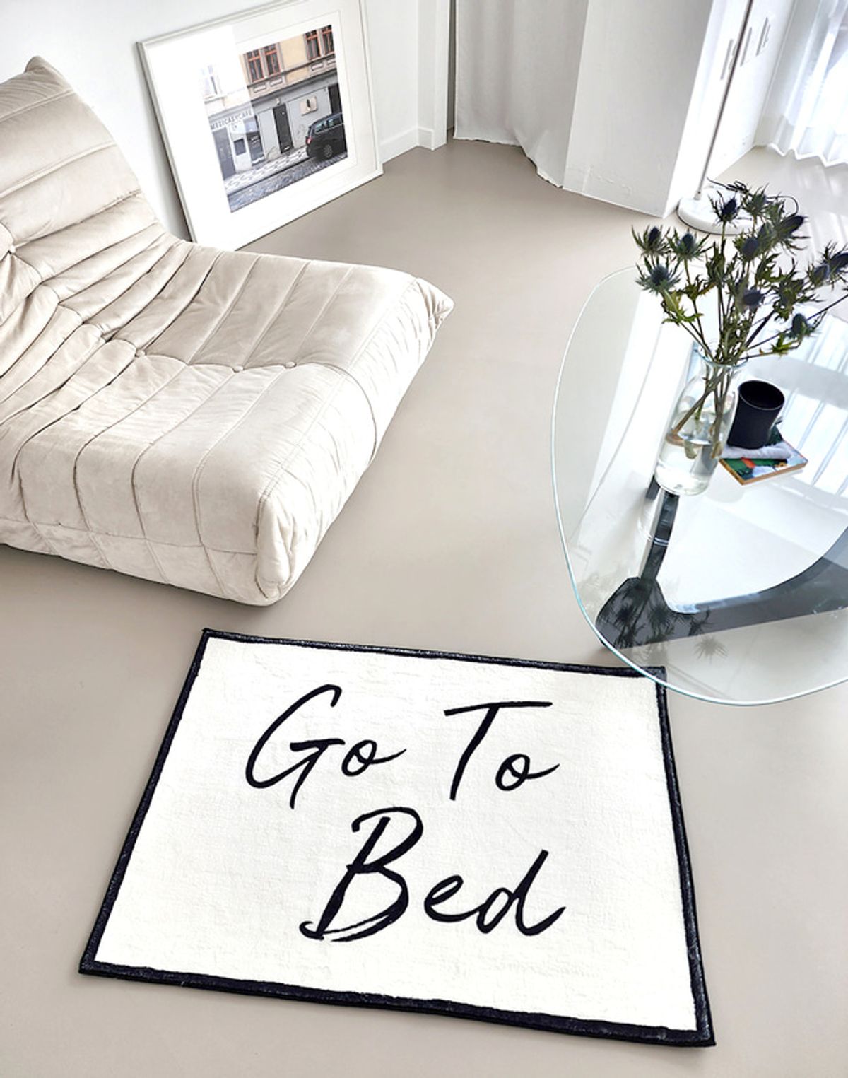 블랑쉬하우스(BLANCHE HOUSE) go to bed 소프트 로맨틱  미니 러그 60x90