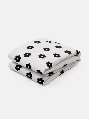 누빔선 없는 블랙 플라워 고밀도 순면 밴드형 패드