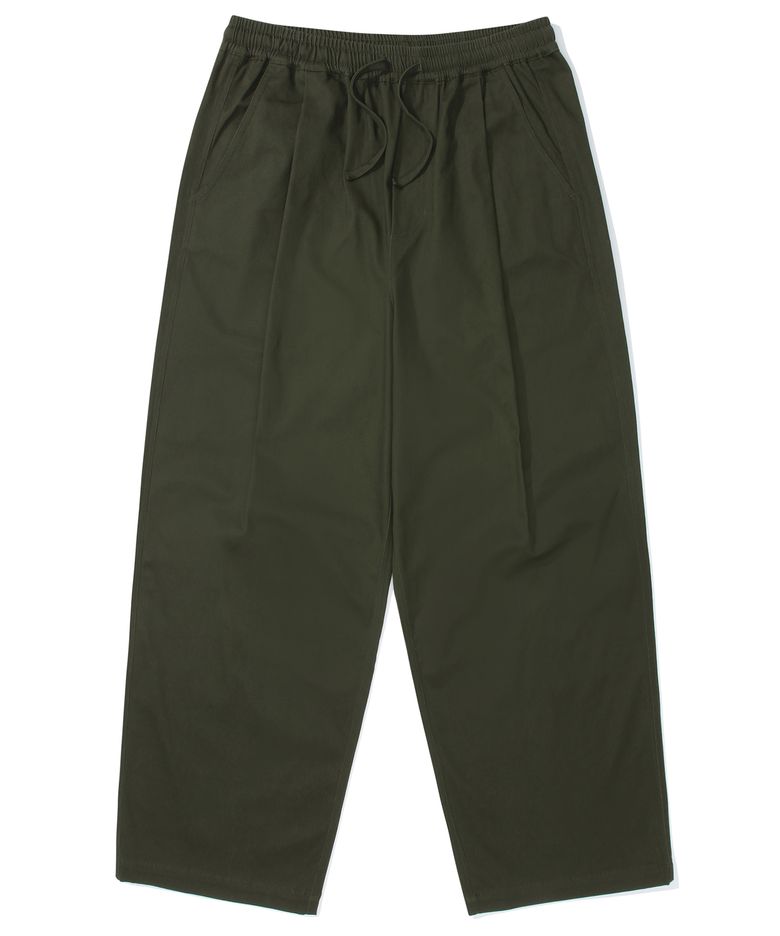 M-LABEL LOOSE-FIT PINTUCK PANTS 다크카키