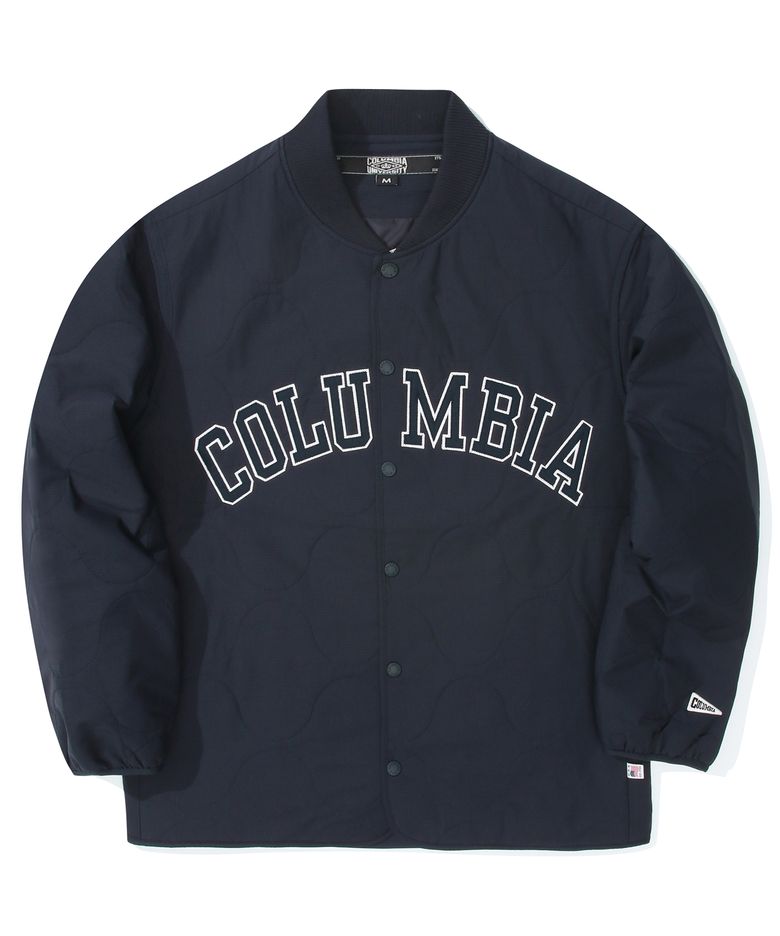 COLUMBIA ARCH LOGO QUILTING LIGHT JACKET 크라운네이비