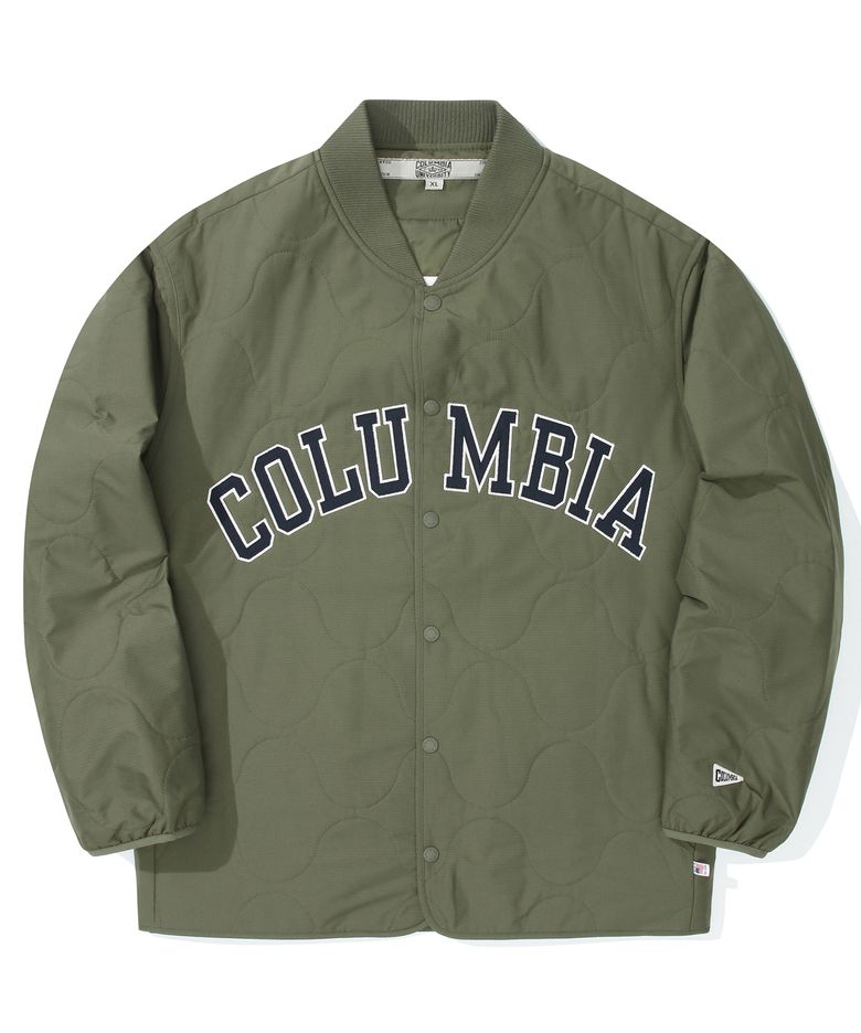 COLUMBIA ARCH LOGO QUILTING LIGHT JACKET 카키