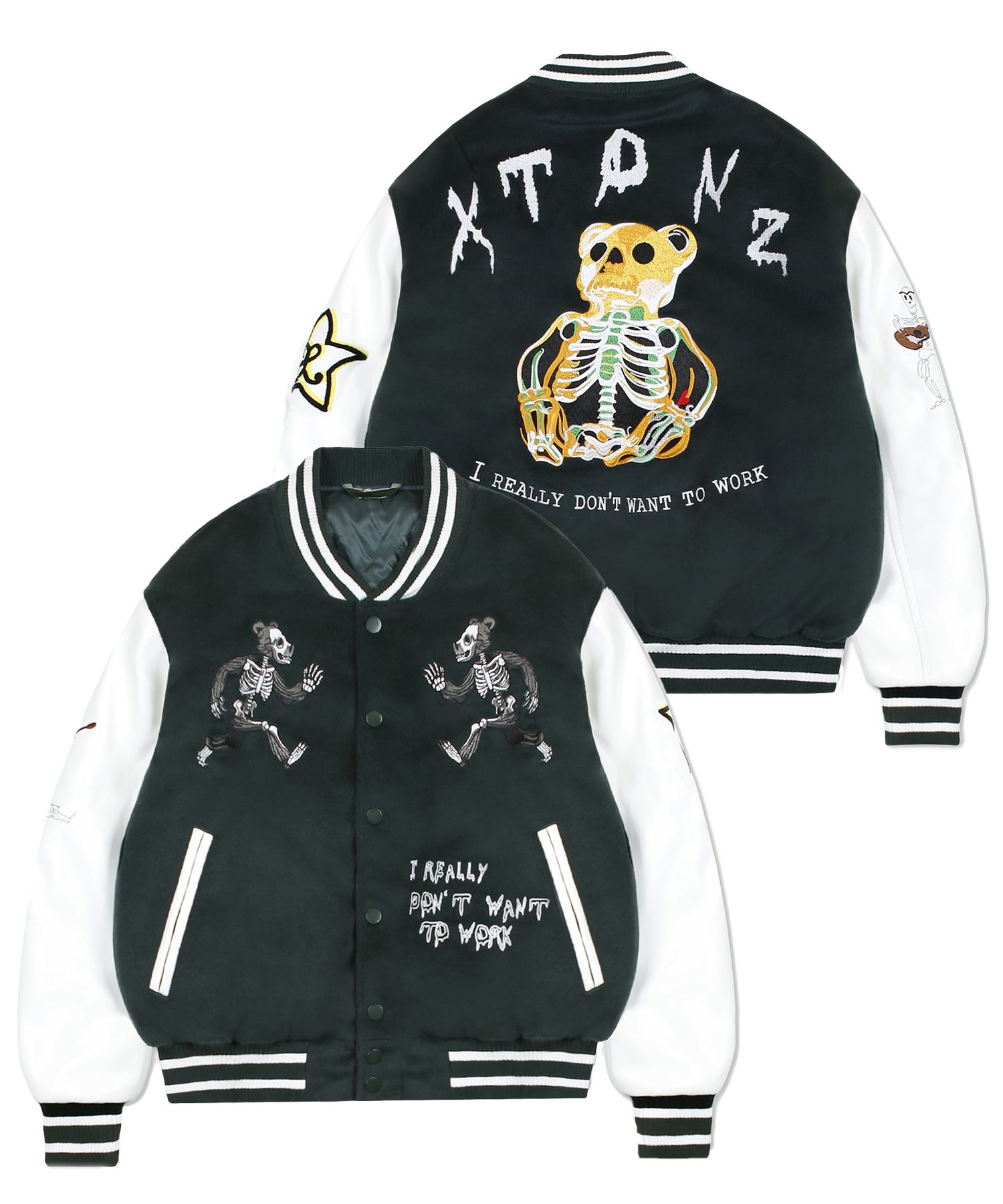 アウターその他 XTONZ XJ110 Star Jelly Bear Varsity Jacket GREEN XJ110 MUSINSA | XTONZ XJ110 Star Jelly Bear Varsity Jacket (GREEN)