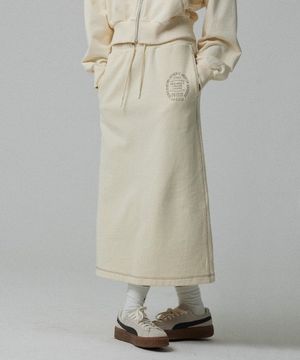 론아스 3204B 스트링 크림 셋업 롱스커트