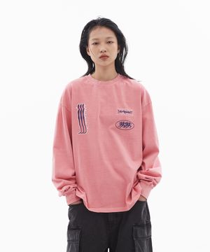 [16s Cotton]RP Pigment Washing Long Sleeve_Blossom Pink