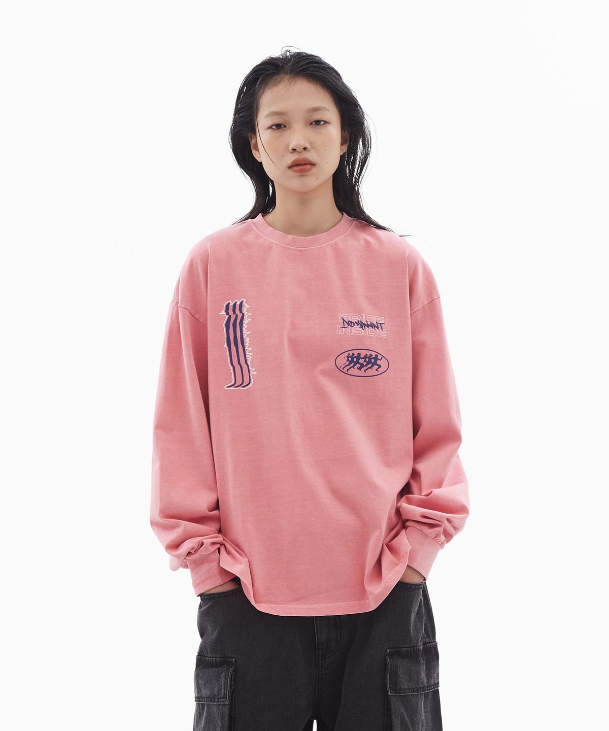 도미넌트(DOMINANT) [16s Cotton]RP Pigment Washing Long Sleeve_Blossom Pink