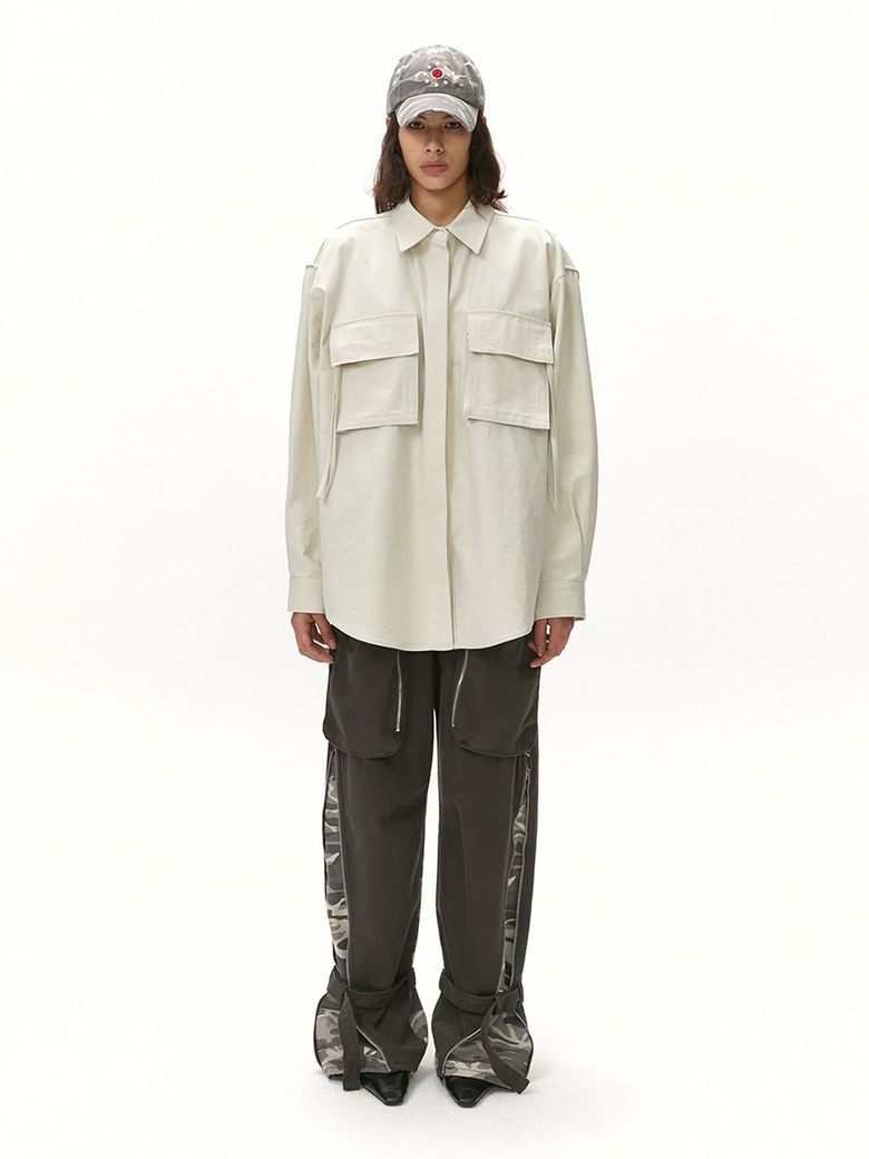 CAMO POCKET PANTS - CHARCOAL