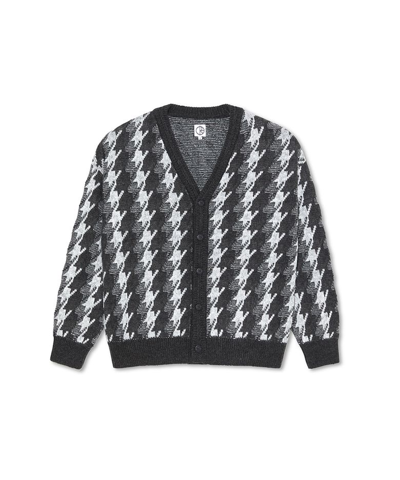 Louis Cardigan Houndstooth - Grey