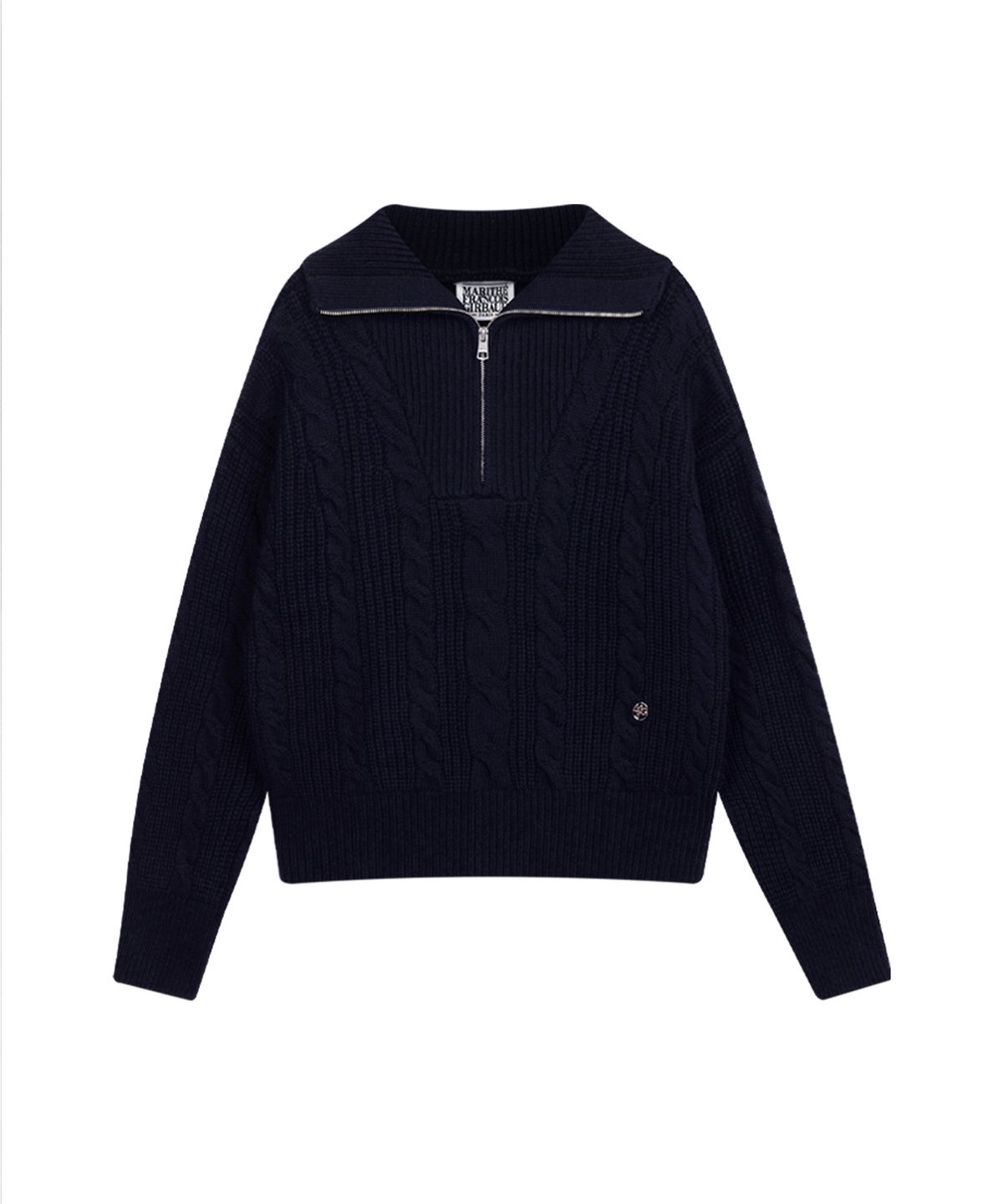 마리떼 프랑소와 저버(MARITHÉ + FRANҪOIS GIRBAUD) W CABLE HALF ZIPUP PULLOVER KNIT navy
