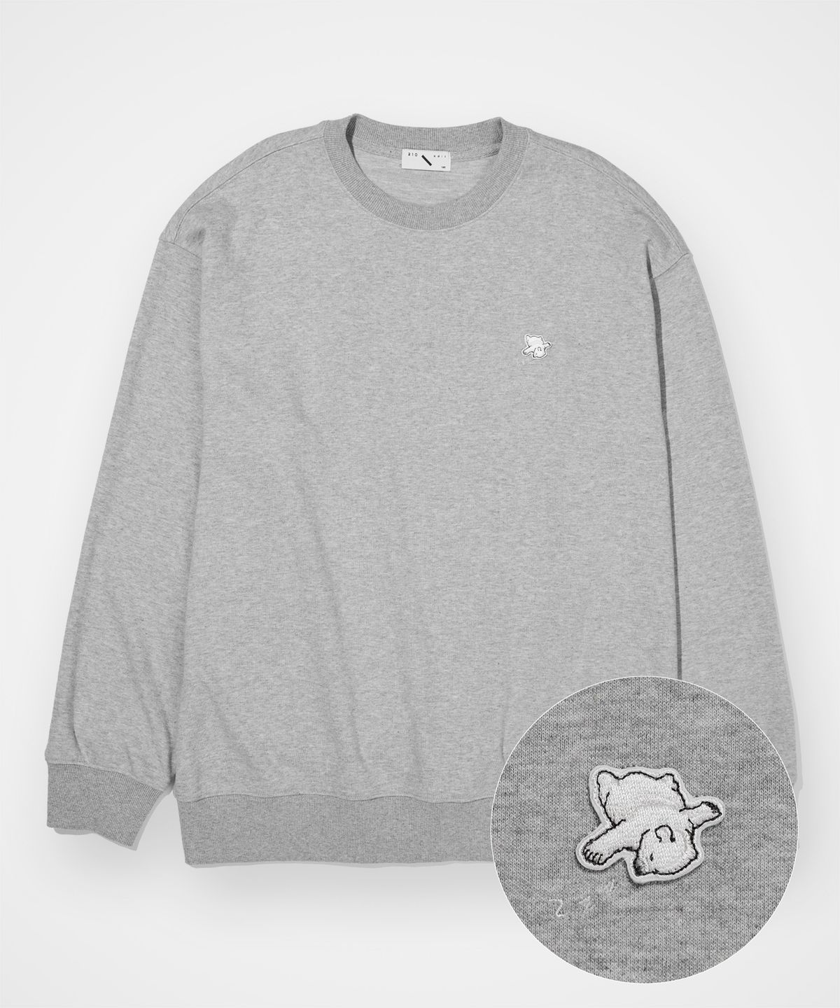 210에디트(210EDIT) 이일곰 양면 라운드 맨투맨_ZD3TS010_MGR