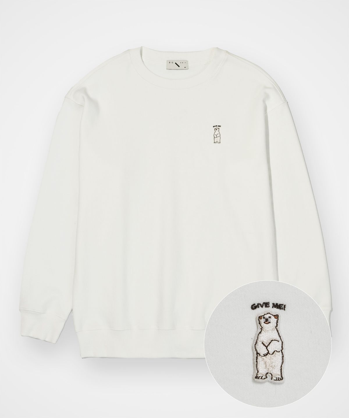 210에디트(210EDIT) 이일곰 양면 라운드 맨투맨_ZD3TS010_CRM