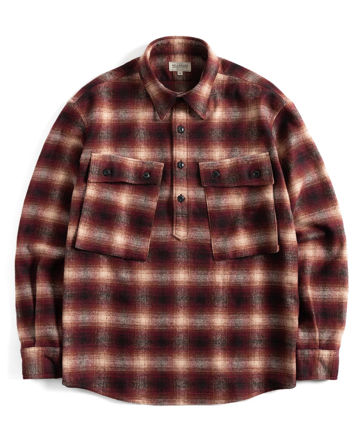 와일드 브릭스(WILD BRICKS) OC MILITARY PULLOVER SHIRT (red)