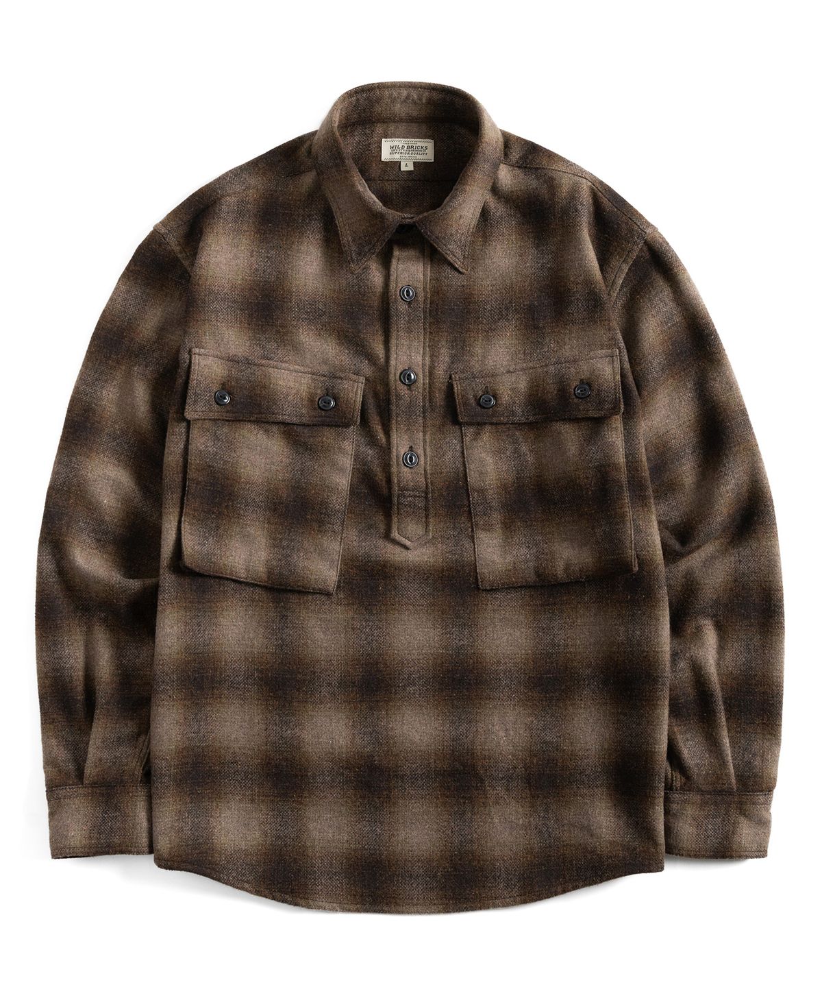 와일드 브릭스(WILD BRICKS) OC MILITARY PULLOVER SHIRT (olive)